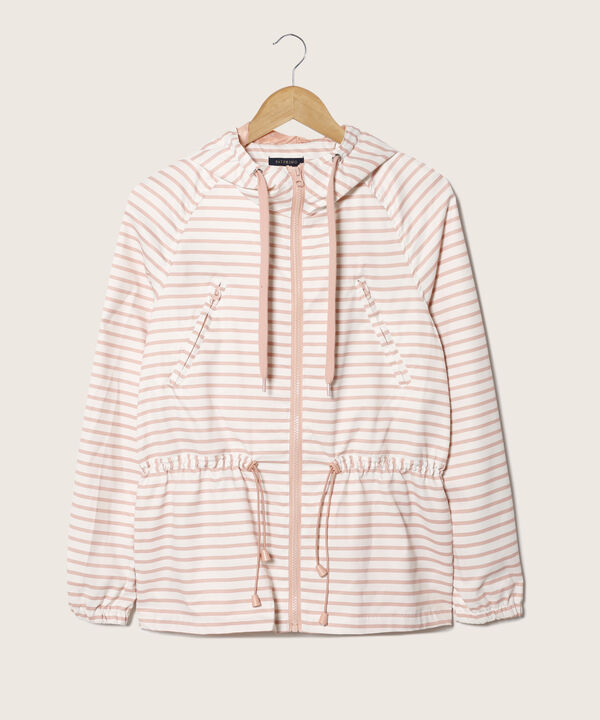 Chaqueta Manga Larga De Rayas Con Capota