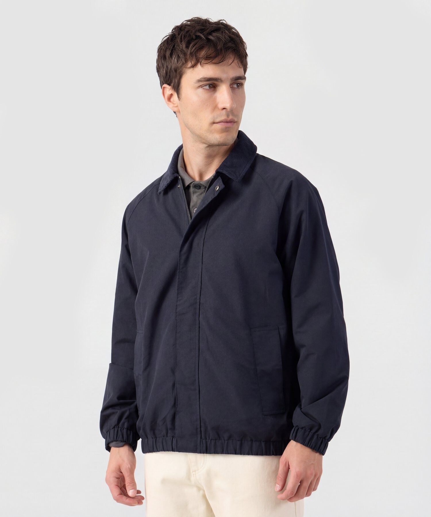 Chaqueta Harrington Con Cuello De Pana