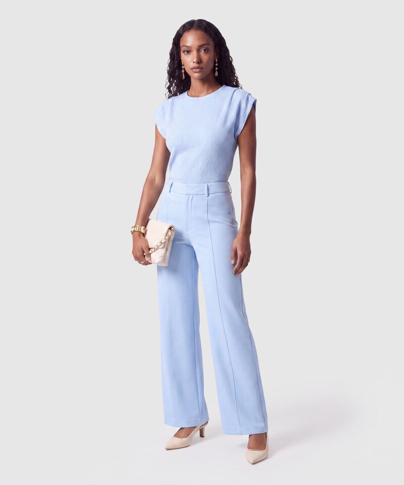 Camiseta De Textura Rib Para Mujer