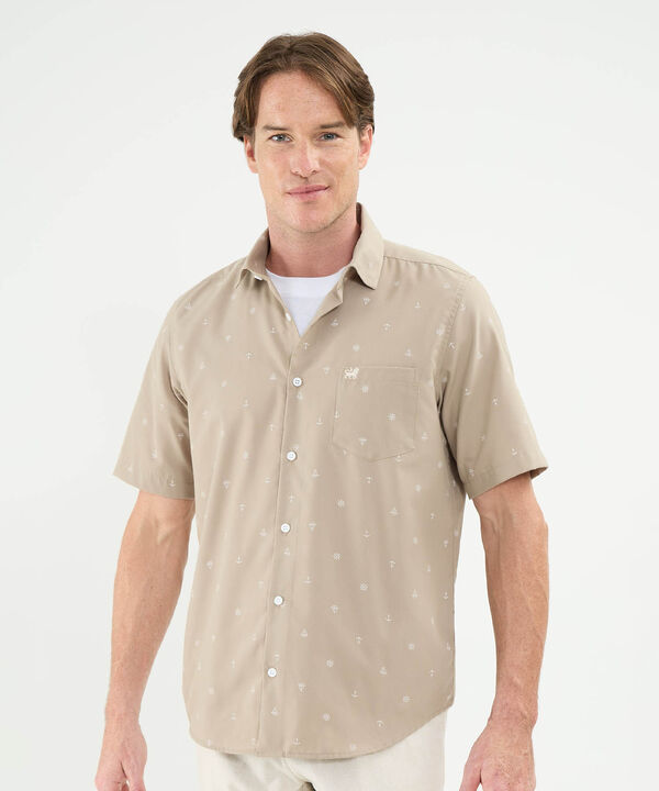 Camisa Manga Corta Estampada Con Bolsillo image number null