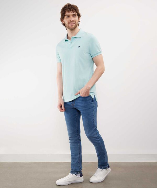 Polo Tejido Unicolor Cuello Y Puños Tejidos,Sin Bolsillo Con Hiladillo.