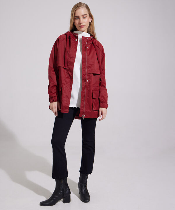 Chaqueta Tipo Parka Manga Larga Con Bolsillos De Fuelle image number null