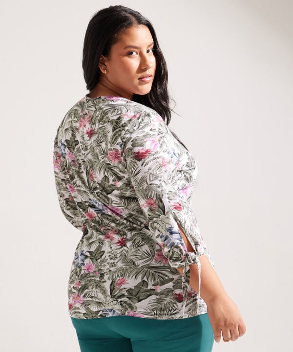 Camiseta con Estampado Tropical