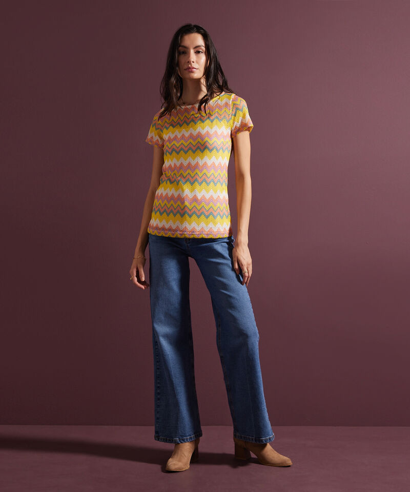 Camiseta De Tejido Texturizado Mujer