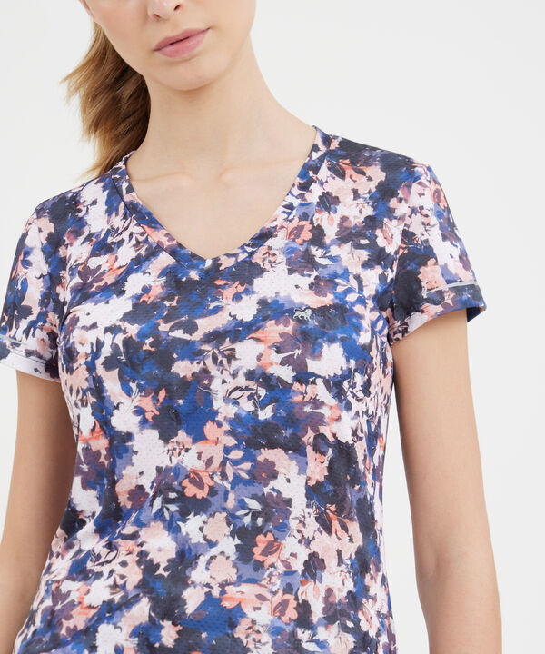 Camiseta Para Mujer, Cuello En V, Manga Corta, Estampada