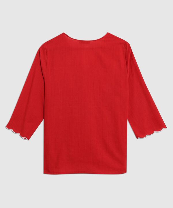 Blusa Con Detalles Ondulados Para Mujer Curvy