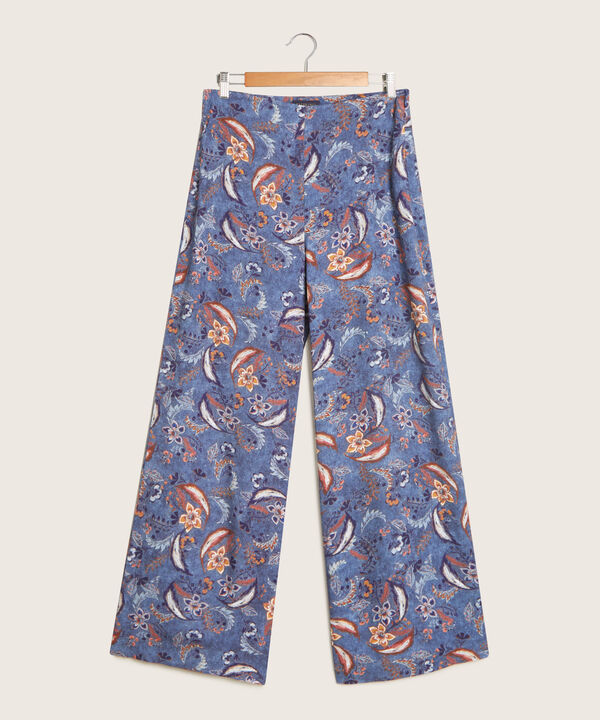 Pantalón Estampado Fluido Bota Ancha