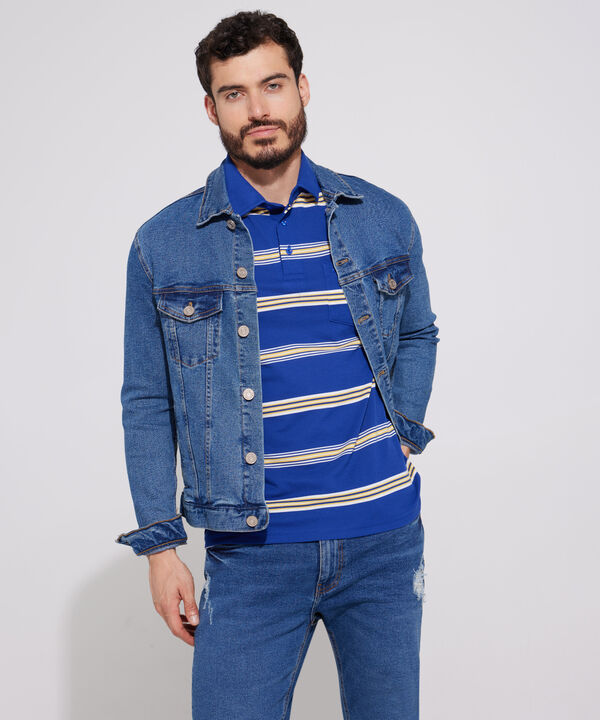 Polo Preteñida, Cuello Duro Con Bolsillo Y Silueta Regular Fit image number null