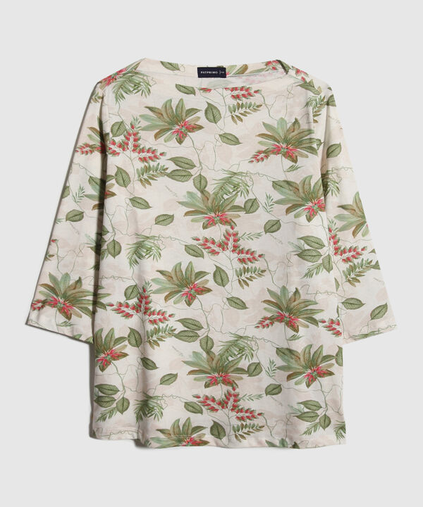 Camiseta Estampada Cuello Ojal