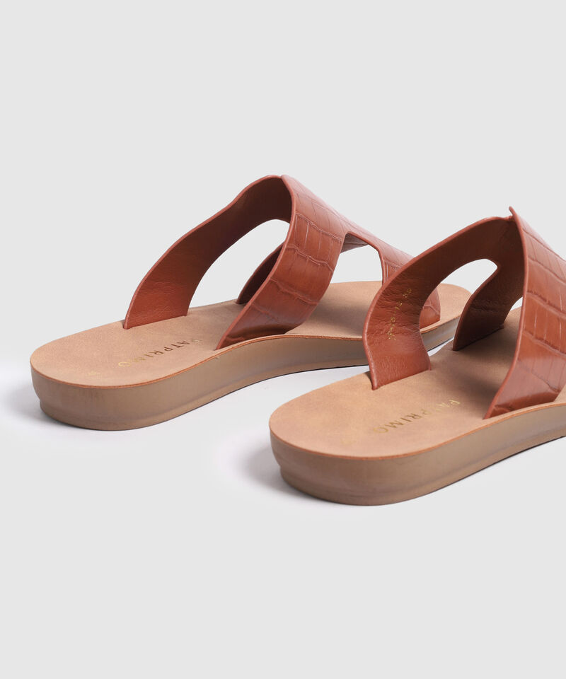 Sandalias Planas Con Textura Croco Para Mujer
