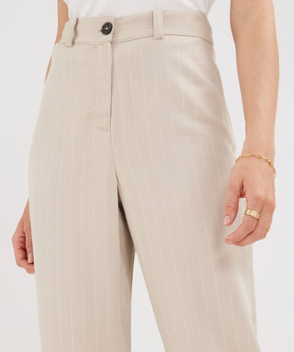 Pantalón Clásico Preteñido A Rayas