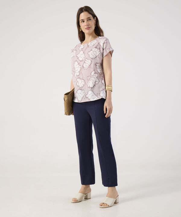 Blusa Estampada Cuello Redondo  image number null