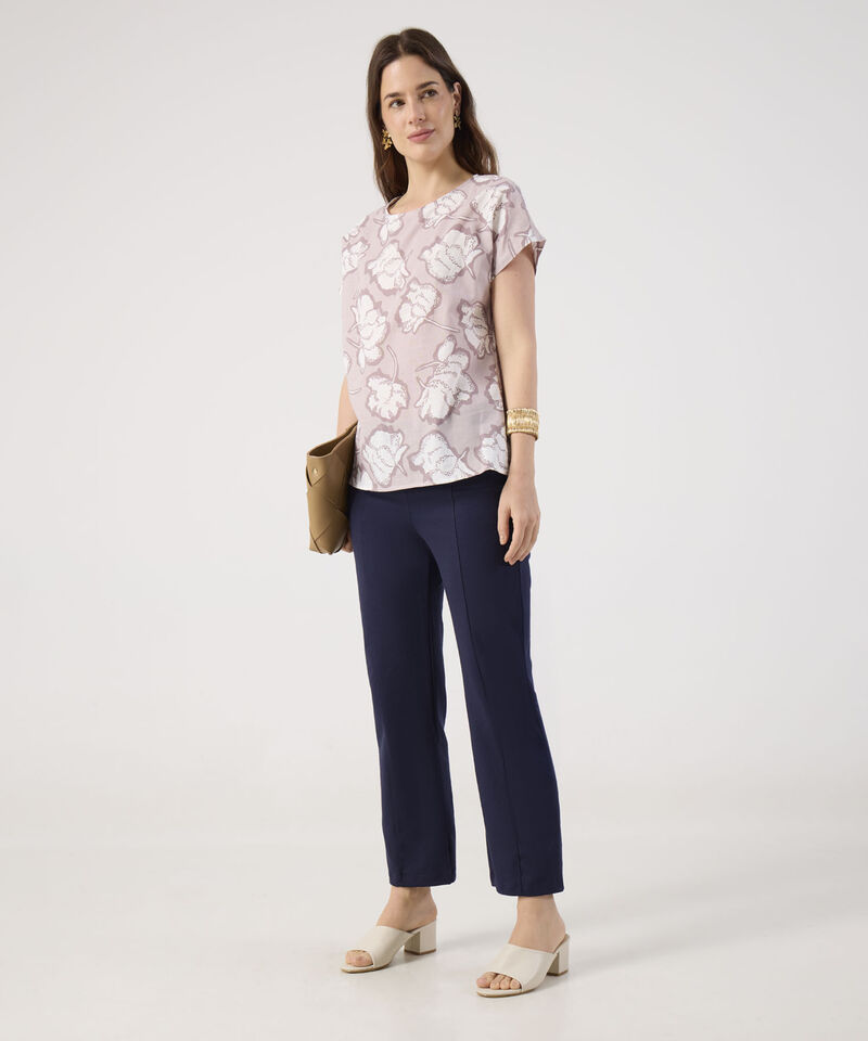 Blusa Estampada Cuello Redondo 