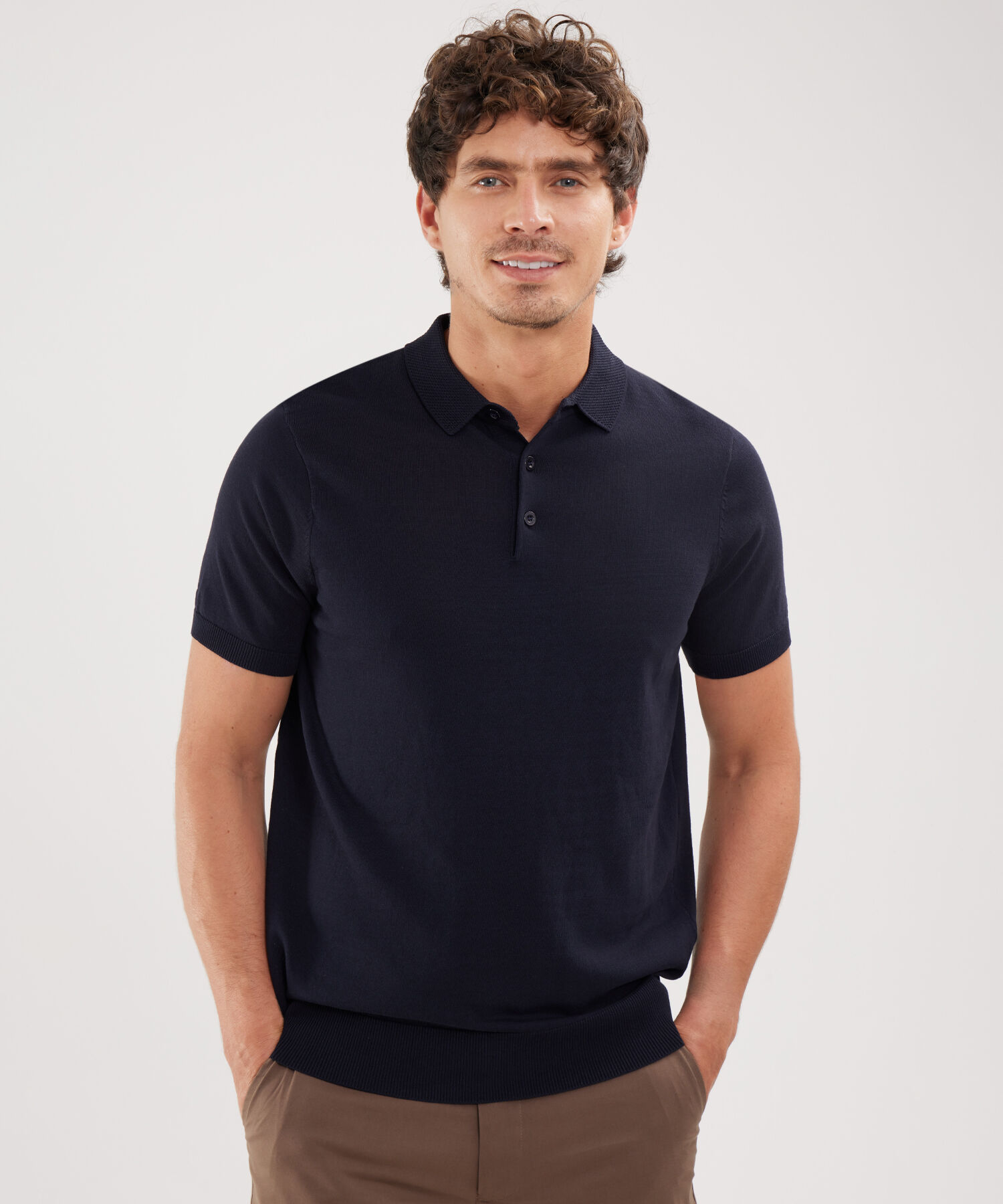 Polo Manga Corta En Tejido