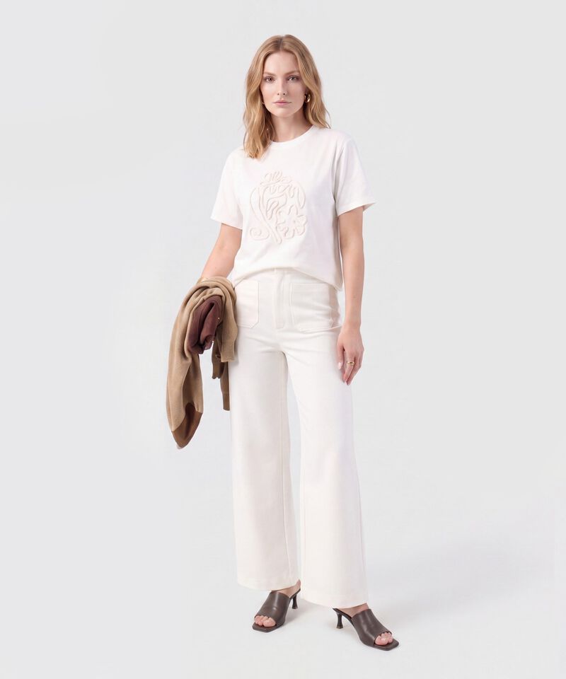 Camiseta Con Bordado De Cord&oacute;n Para Mujer