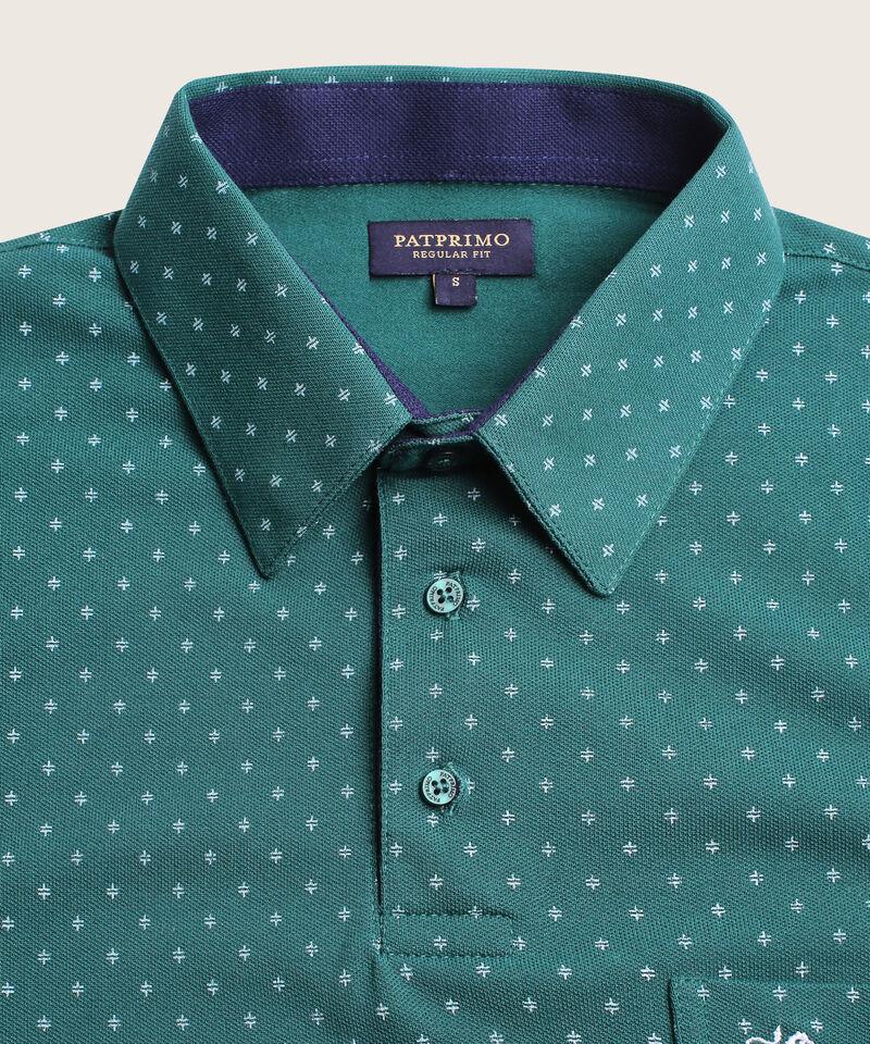 Polo Estampada Cuello Duro