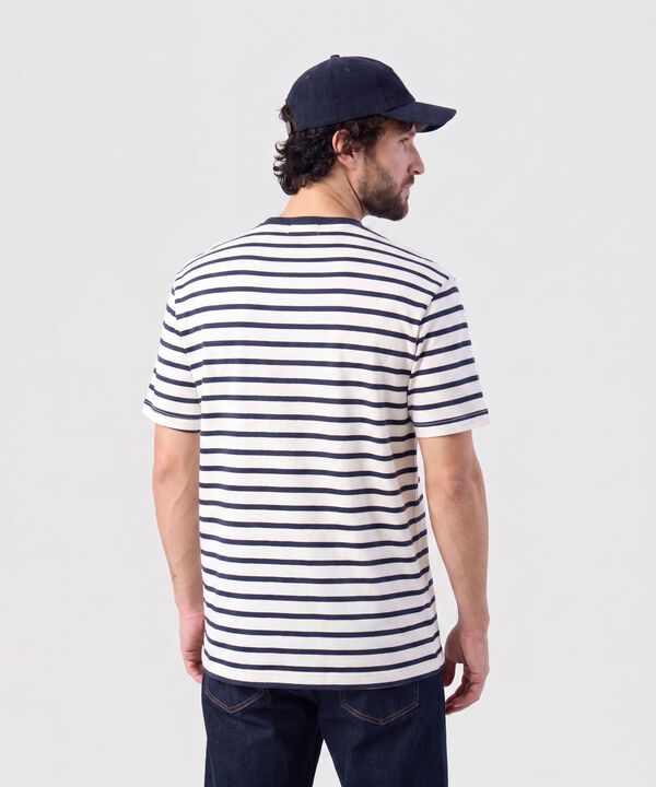 Camiseta A Rayas Manga Corta Para Hombre