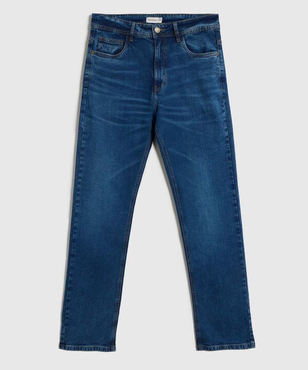 Jeans Rectos con Lavado Tradicional Hombre image number null