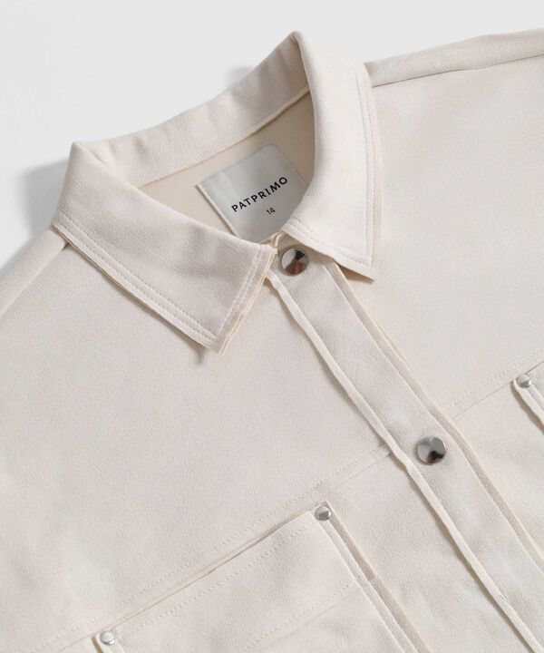 Chaqueta Tipo Sobrecamisa Con Bolsillos Mujer Curvy