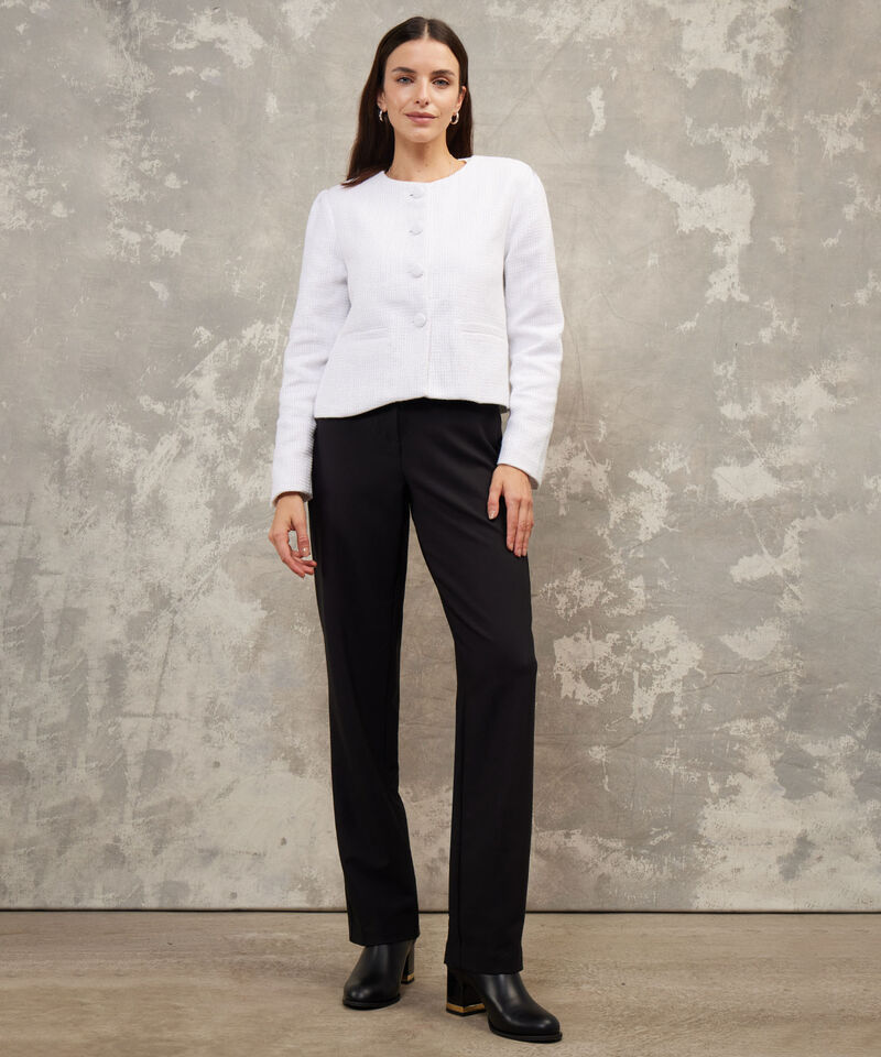 Blazer Unicolor Con Bolsillos De Ribete