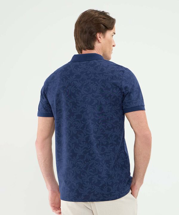 Polo Estampada, Cuello Y Puños Tejidos