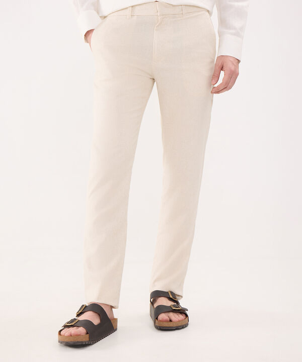 Pantalón Chino en Efecto Lino image number null