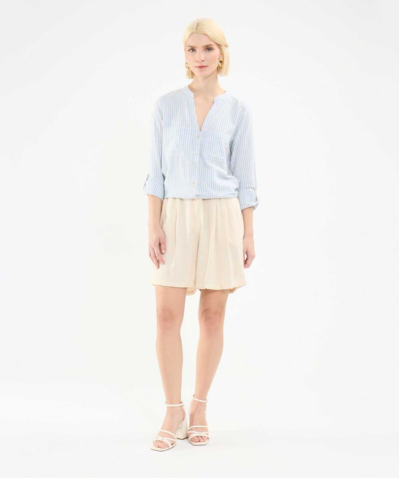 Blusa a Rayas en Efecto Lino