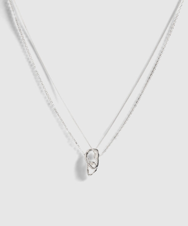Collar Doble Plateado image number null