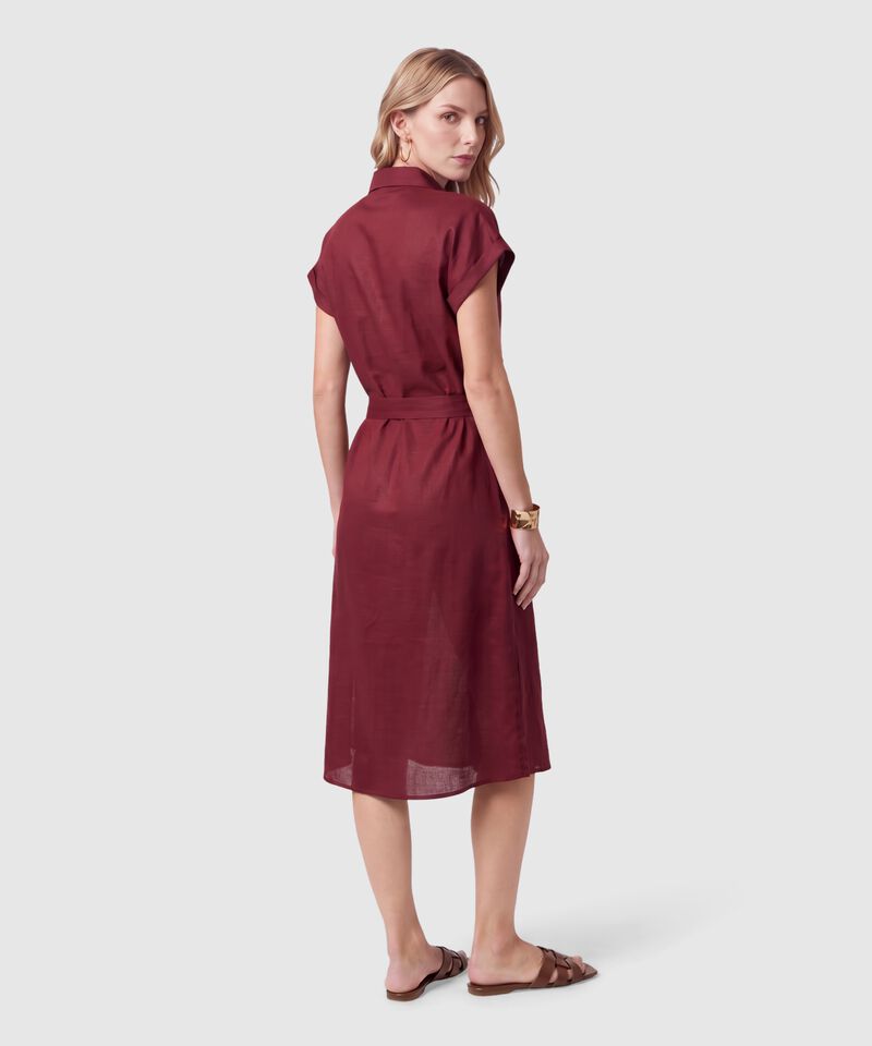 Vestido Camisero Con Cintur&oacute;n Para Mujer