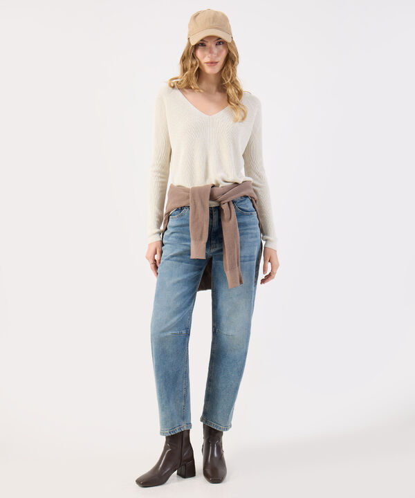 Saco Fino Tejido Cuello V Elegante Para Mujer image number null