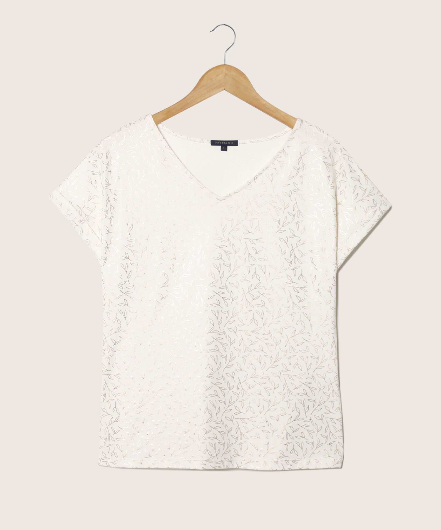 Camiseta Manga Rodada Con Guardapolvo Estampada