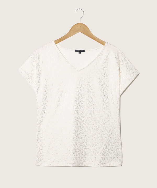Camiseta Manga Rodada Con Guardapolvo Estampada