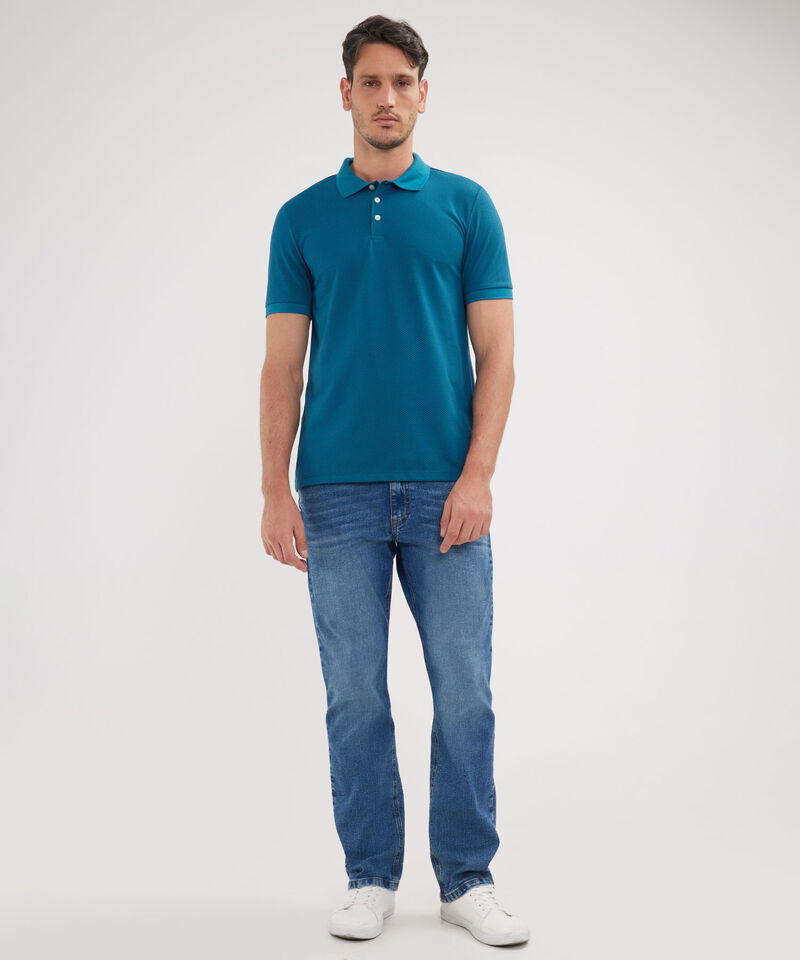 Polo Estampada Cuello Tejido Regular Fit