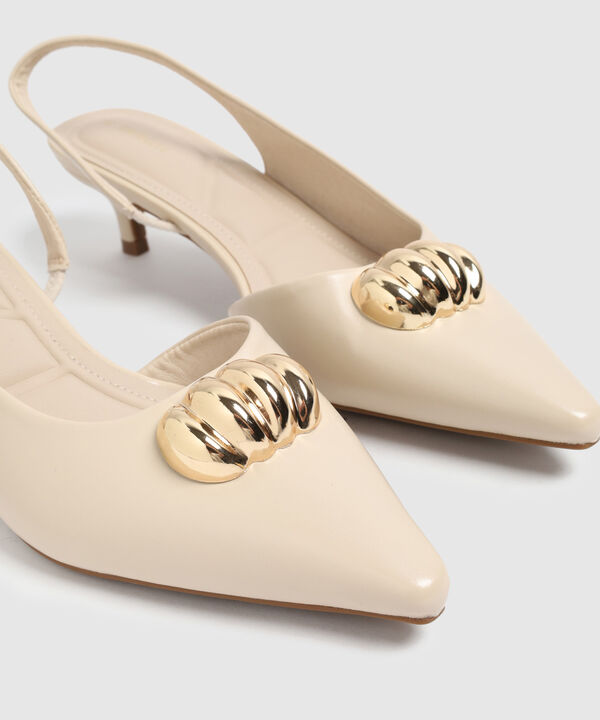 Tacones Mujer Destalonados Con Aplique