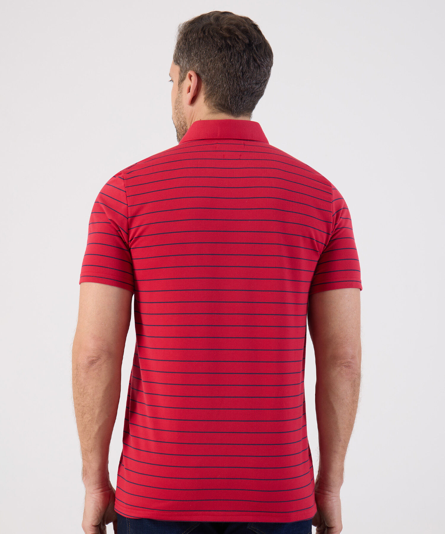 Polo De Rayas Con Bolsillo Para Hombre