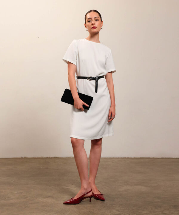 Vestido Midi De Corte Recto Para Mujer