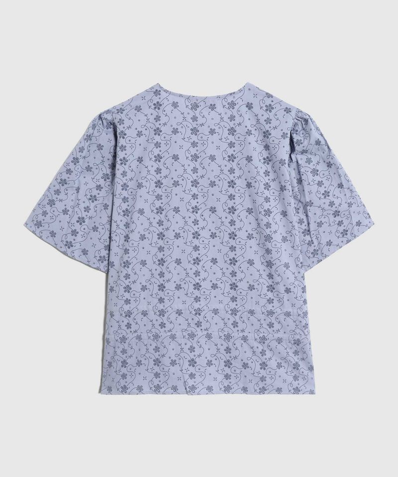 Blusa Con Nudo Ajustable Y Manga Corta Para Mujer