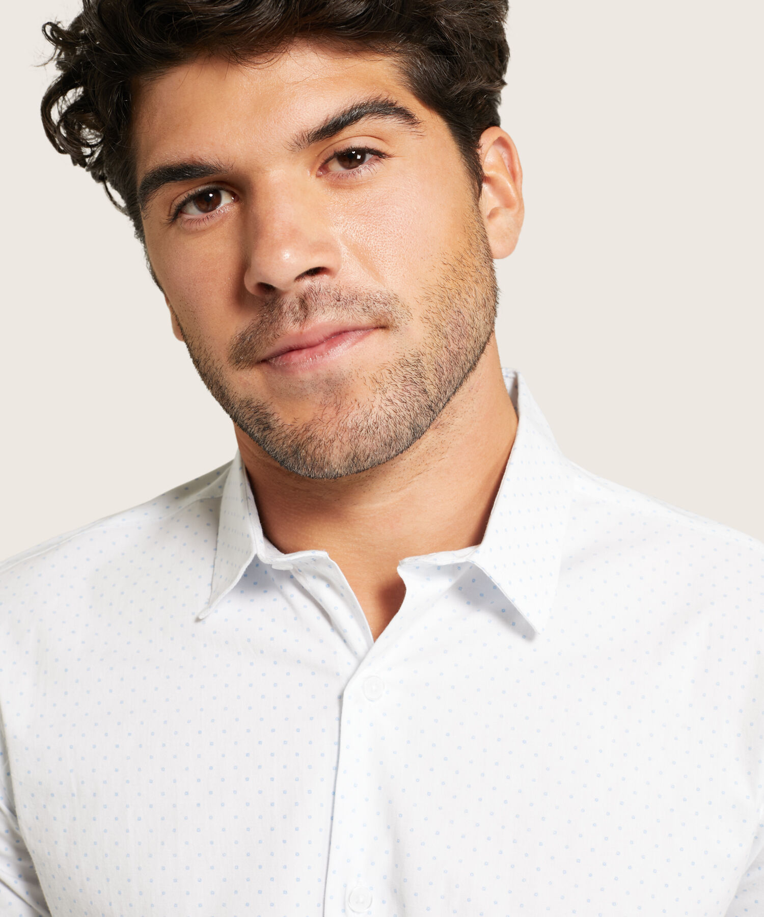 Camisa Slim Fit De Manga Corta Para Hombre