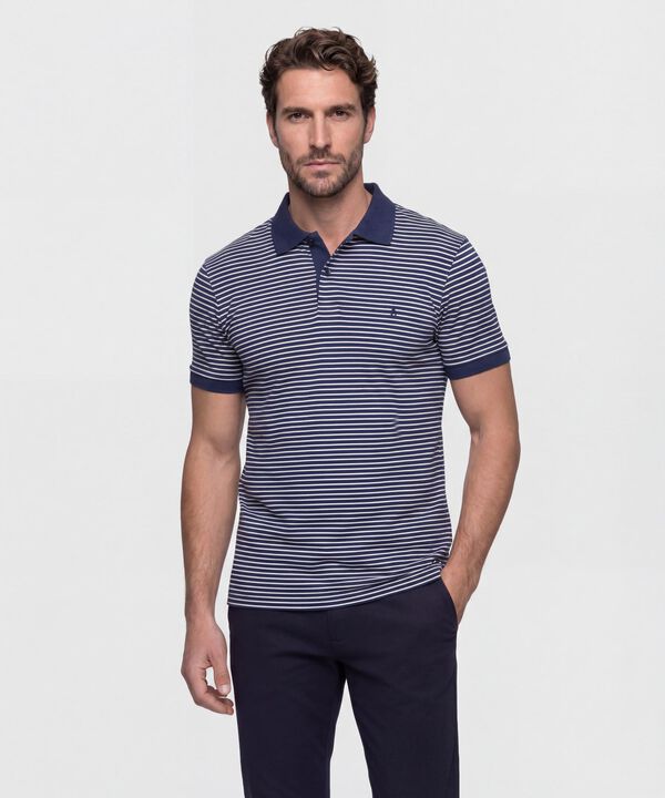Polo Hombre Manga Corta A Rayas