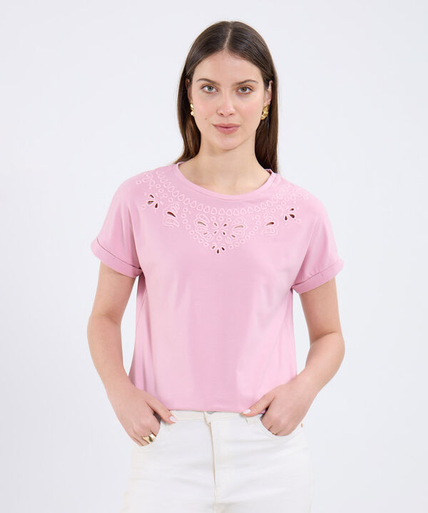 Camiseta Manga Corta Con Bordado image number null