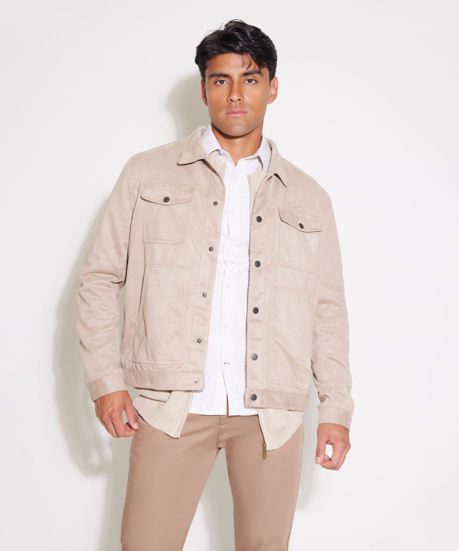 Camisa Estampada Manga Corta, Cuello Formal