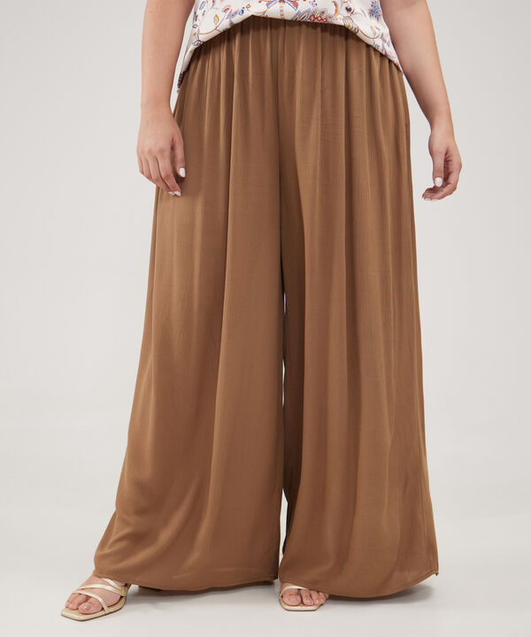 Pantalón Palazzo Amplio Con Elástico