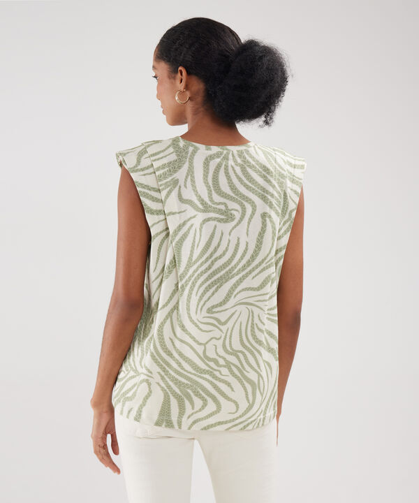 Camiseta Estampada Con Alforzas
