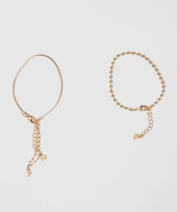 Set X2 Pulseras Doradas Con Cadenas Delicadas  image number null