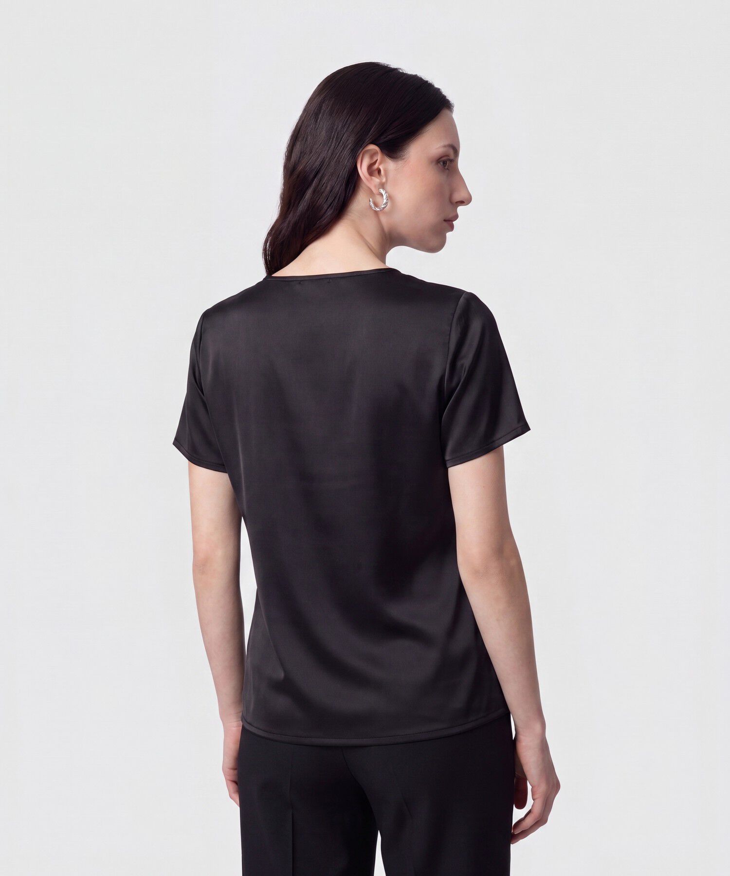 Blusa Unicolor con Encaje Mujer