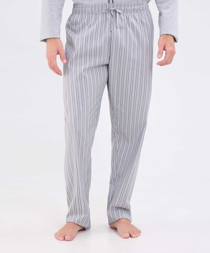 Conjunto de Pijama camisa manga larga abierta con pantalon preteñido para hombre