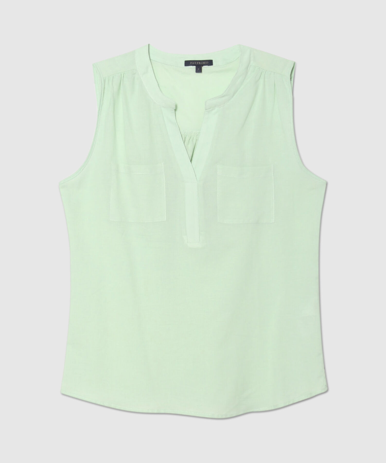 Blusa Unicolor Manga Sisa, Con Bolsillo