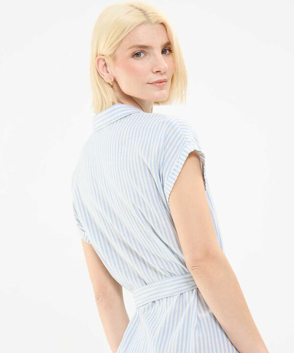 Vestido Camisero en Efecto Lino