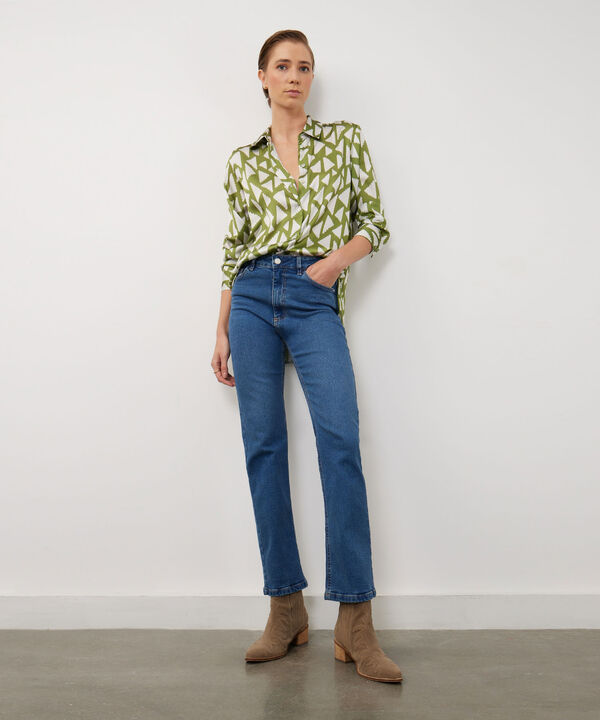Camisa Estampada En Satin