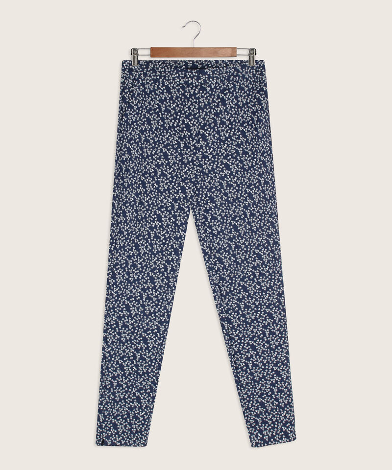 Pantalón Clásico Estampado Con Elástico Unicolor En Pretina